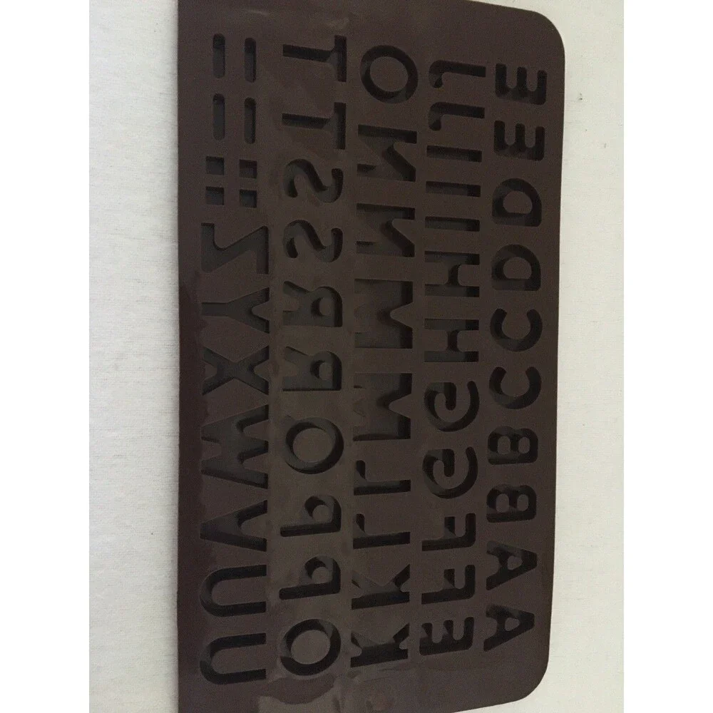 4 New Silicone Chocolate Mold Slab Square Letter Numbers Heart Party Supplies
